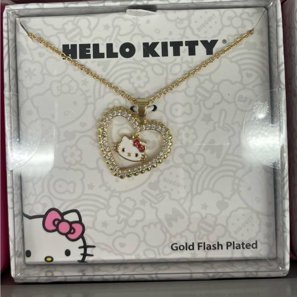 Hello Kitty Gold Heart Pendant Necklace
